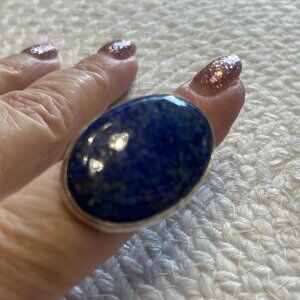 Gorgeous LAPIS LAZULI Handmade Sterling 925 Ring Size 8.75 #91E
